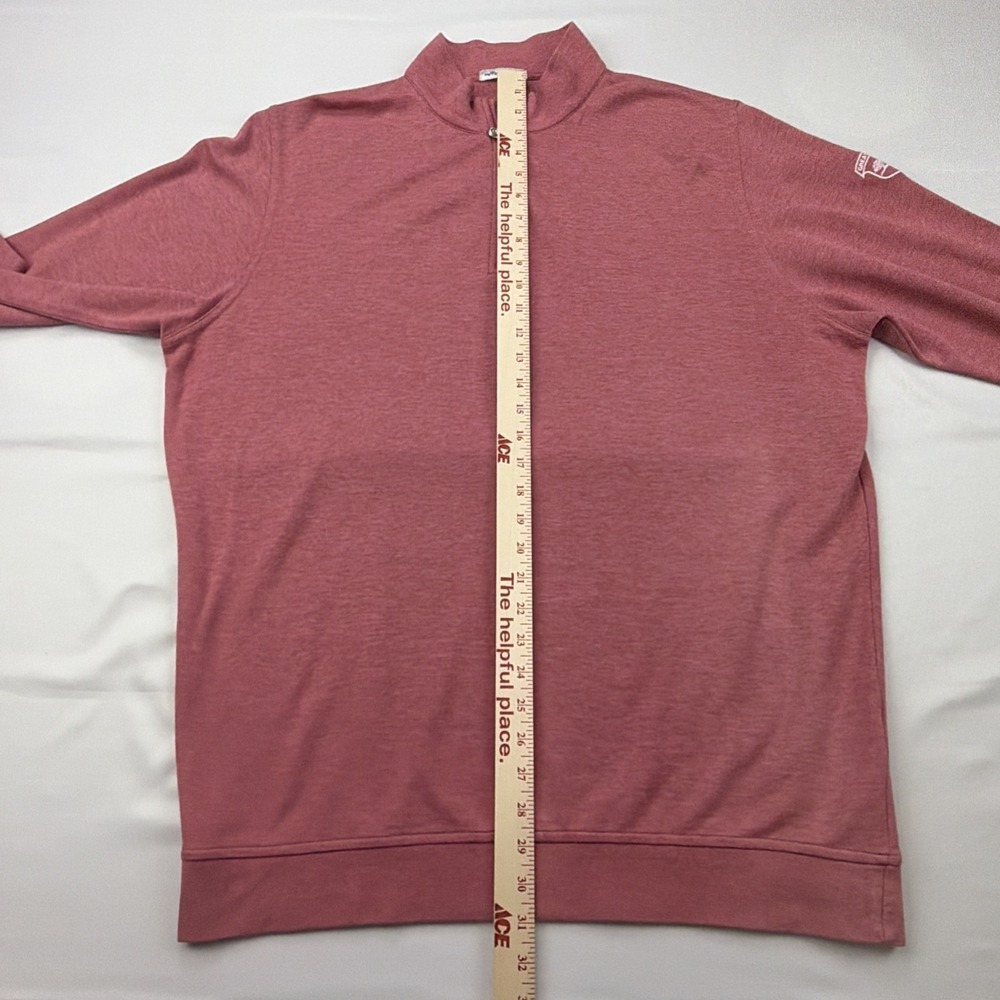 Peter Millar Men's Crown Comfort Interlock 1/4 Zip Pink/Red Pullover Size XL - Picture 6 of 12